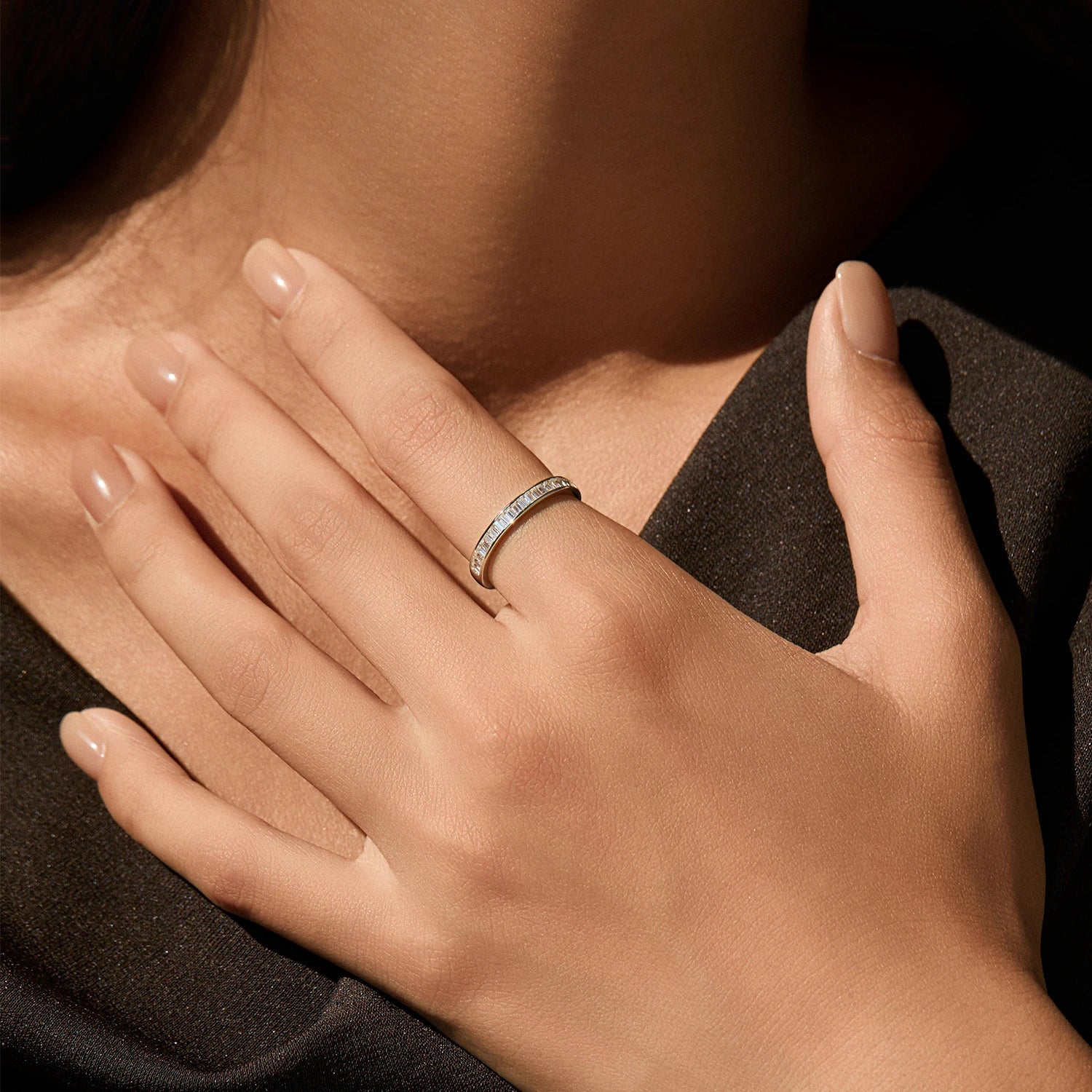 Moissanit Rechteckring Silber