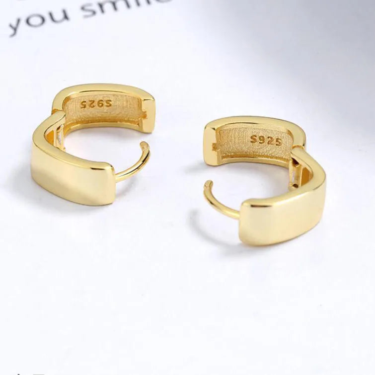 INZATT Echt 925 Sterling Silber 18K Geometrische Runde Hoop Ohrringe Für Mode Frauen Klassischen Feinen Schmuck Minimalistischen Zubehör