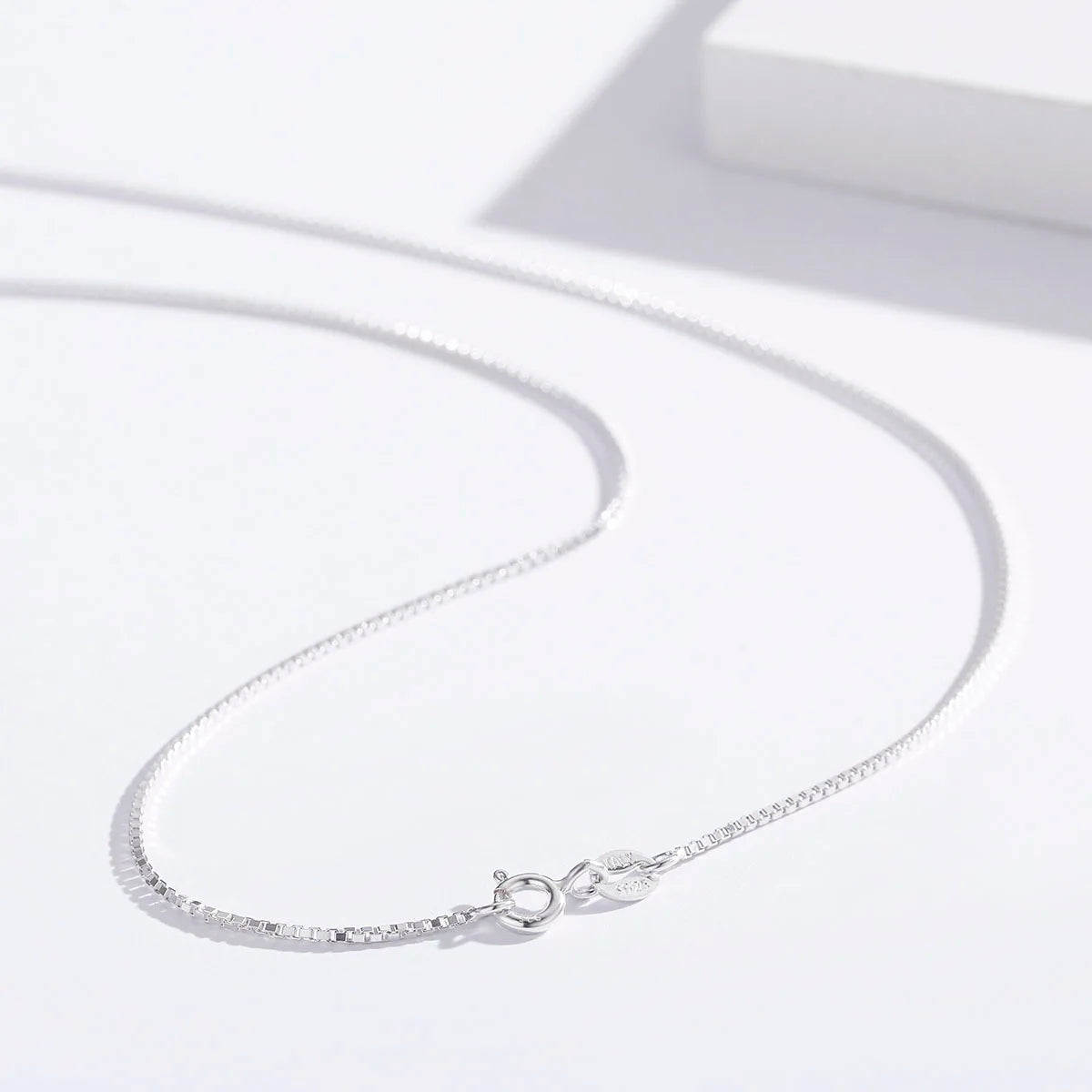 35 cm-80 cm 1mm Dünne Reine Solide 925 Sterling Silber Box Kette Halskette Frauen Männer Mädchen schmuck Kurz bis Lange Kolye Collares