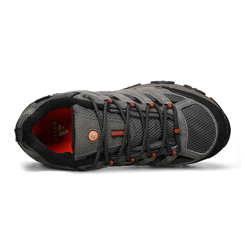 HIKEUP Turnschuhe für Männer Wanderschuhe Leder Trekking Stiefel Frauen Camping Jagd Herren Berg Taktische Stiefeletten Laufen Sneaker