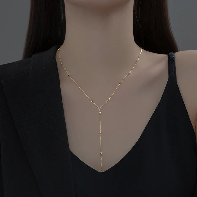 La Monada Damen-Halskette, 925er Silber, Ketten, Frau am Hals, minimalistischer Kettenanhänger, edler Schmuck für Frauen, Halskette, Silber, Mädchen