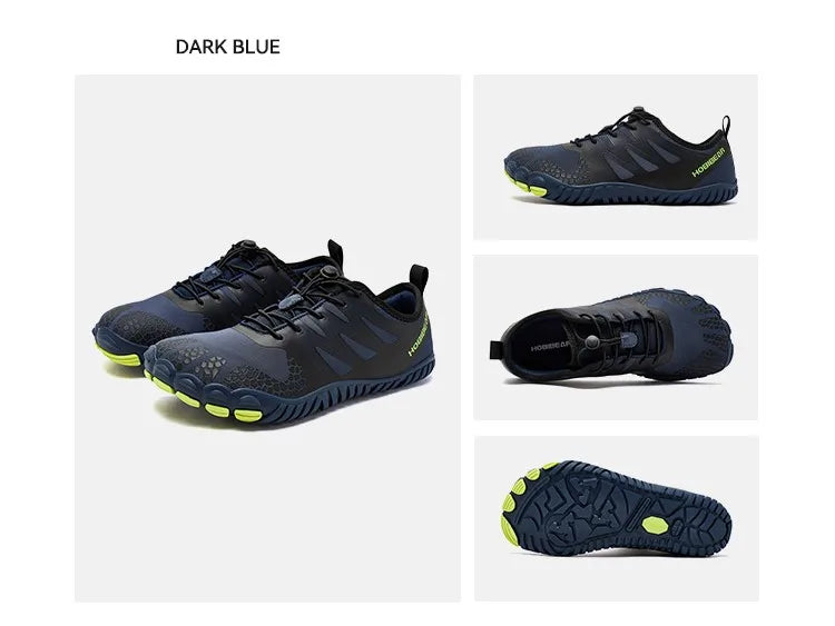 HOBIBEAR Barfußschuhe mit breiter Zehenpartie für Unisex, Kunstleder, Outdoor-Walking-Sneaker, Zero Drop, minimalistische Schuhe mit elastischem Band