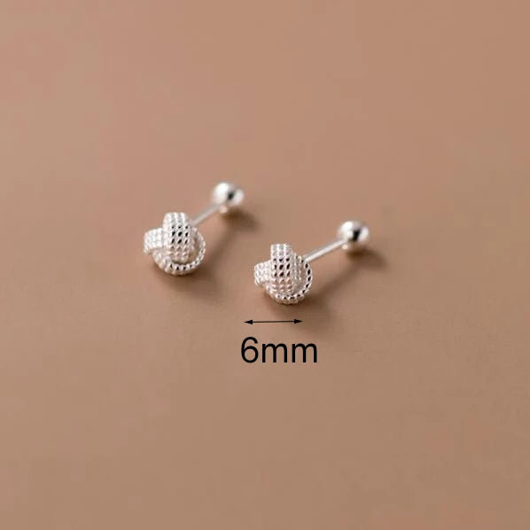 INZATT Ohrstecker aus echtem 925er-Sterlingsilber, 4/6 mm, Wolle, Kugelumlaufspindel, Perlen, für Damen, Party, klassisch, minimalistisch, edler Schmuck
