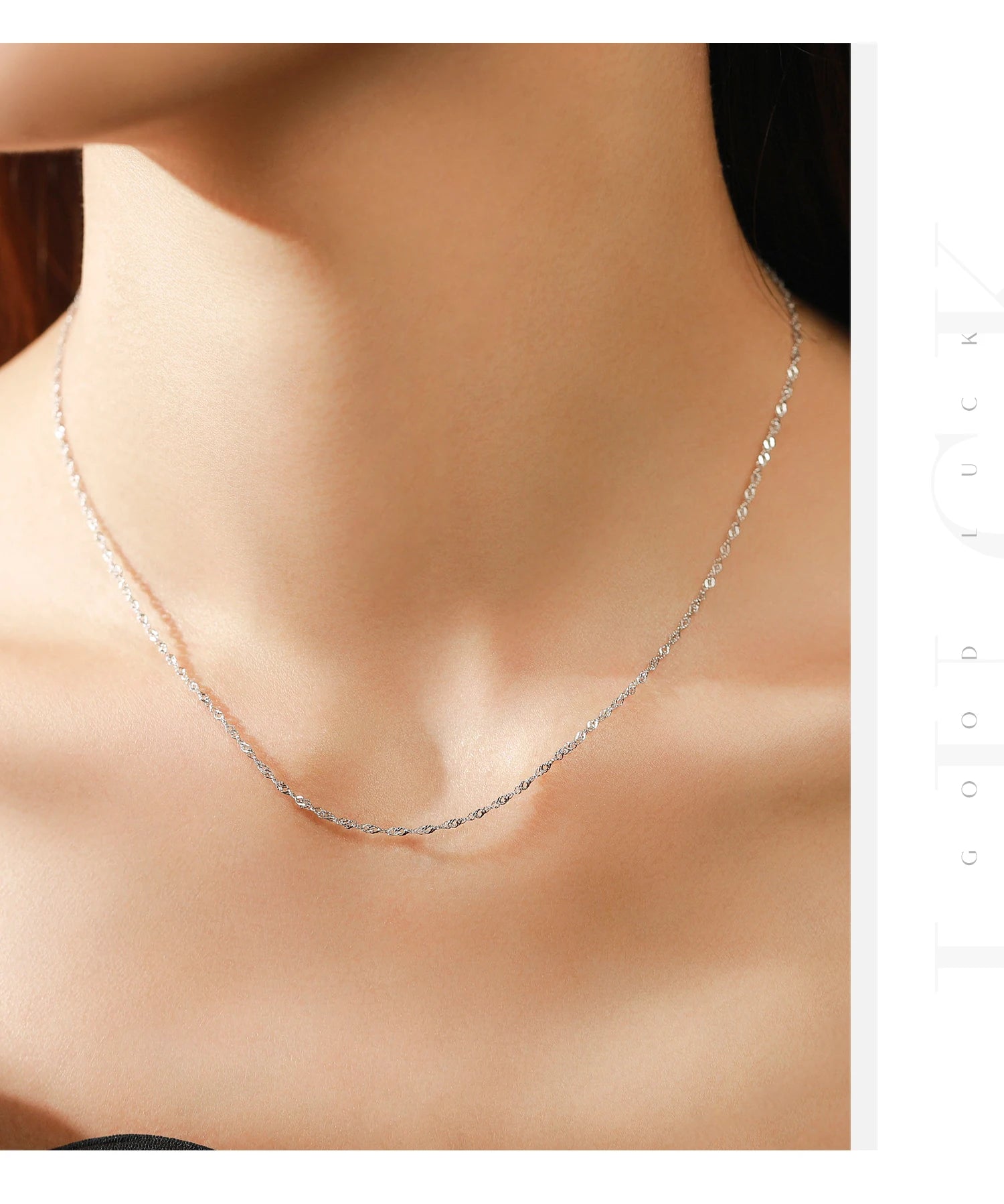 Modian 7 Stil klassische Basic-Kette 925 Sterling Silber Karabinerverschluss verstellbar 40 + 5 cm Halskette edler Schmuck für Frauen schönes Geschenk