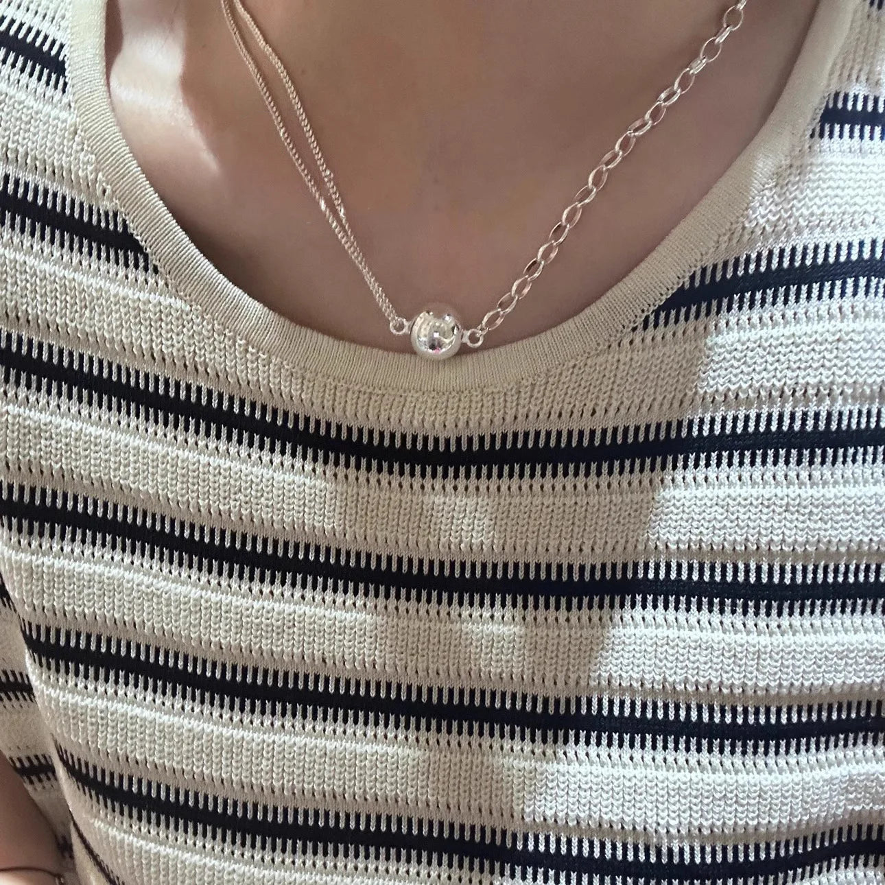 Halskette aus 925er-Sterlingsilber, schwarze Perlen, quadratisch, unregelmäßig, Punk, geometrisch, für Frauen und Mädchen, Schmuck, Geschenk, Dropshipping, Großhandel