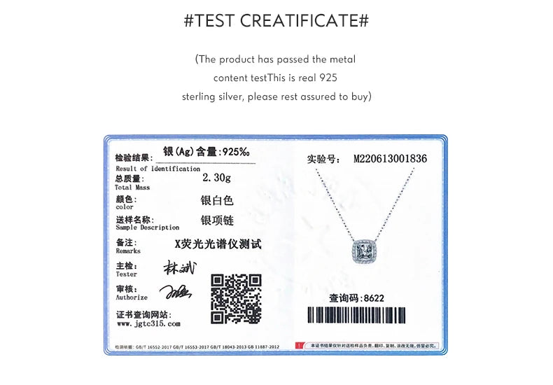 Modian Echt 925 Sterling Silber Exquisite Quadratische Glänzende Zirkonia Anhänger Klare CZ Kette Halskette für Frauen Hochzeit Edlen Schmuck