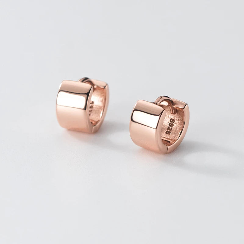 INZATT Creolen aus echtem 925er-Sterlingsilber, 5 mm breite Oberfläche, für Damen, klassischer feiner Schmuck, minimalistische Accessoires