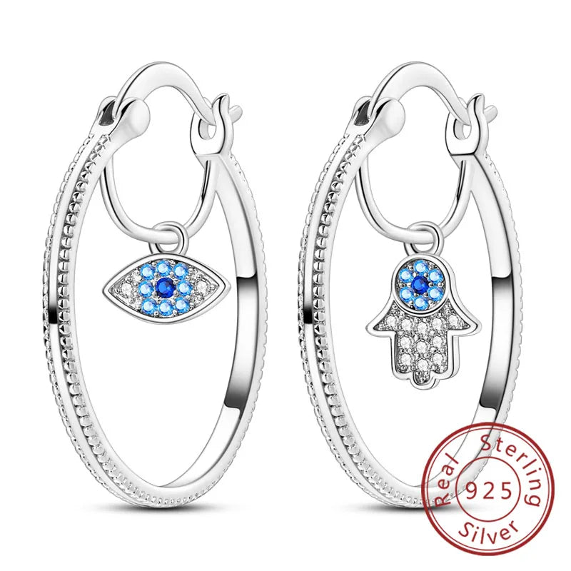 Damen-Ohrringe, 925er-Sterlingsilber, Creolen, Herz, Zirkon, Stern-Tropfenohrringe für Damen, Mode, Party, Geburtstag, Schmuck, Geschenke