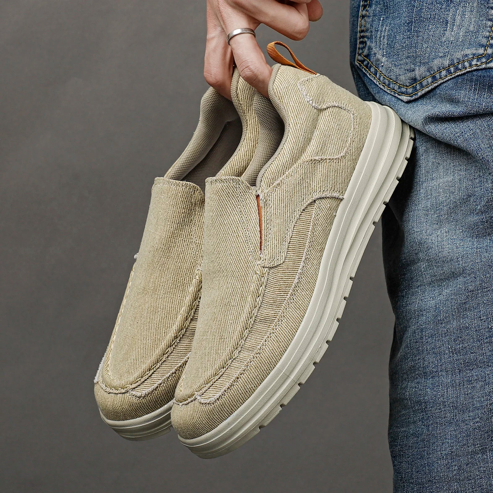 Herrenschuhe – Atmungsaktive Canvas-Slipper