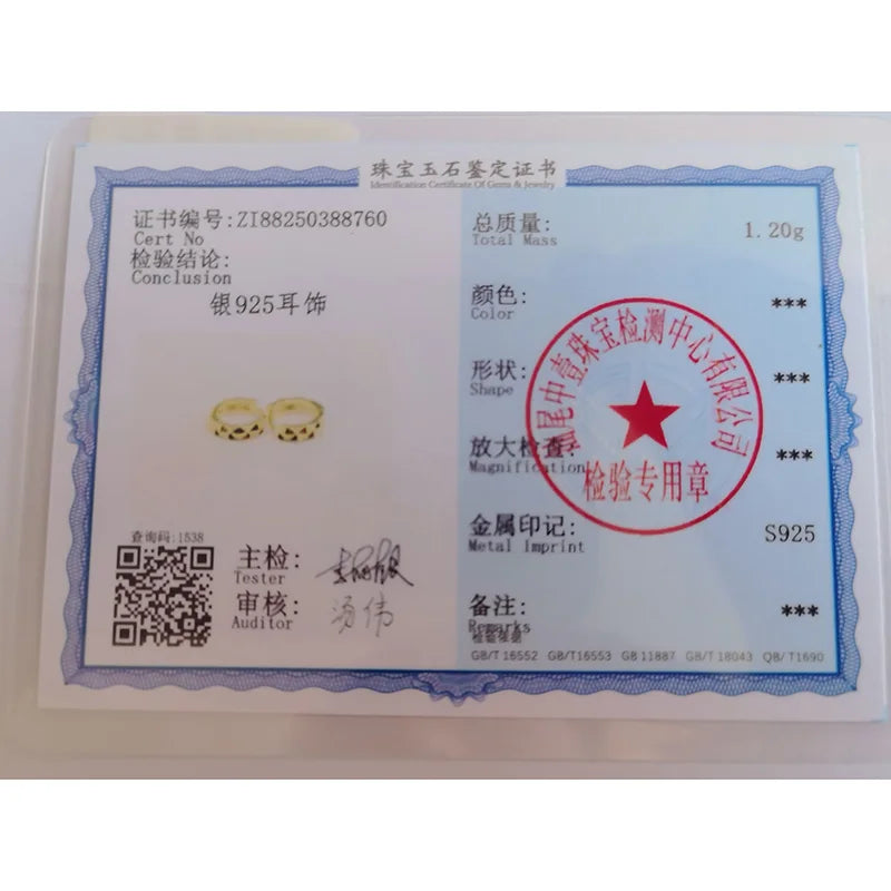 INZATT INS Heißer Echt 925 Sterling Silber Geometrische Hoop Ohrringe Für Mode Frauen Punk Edlen Schmuck 18 karat Gold zubehör