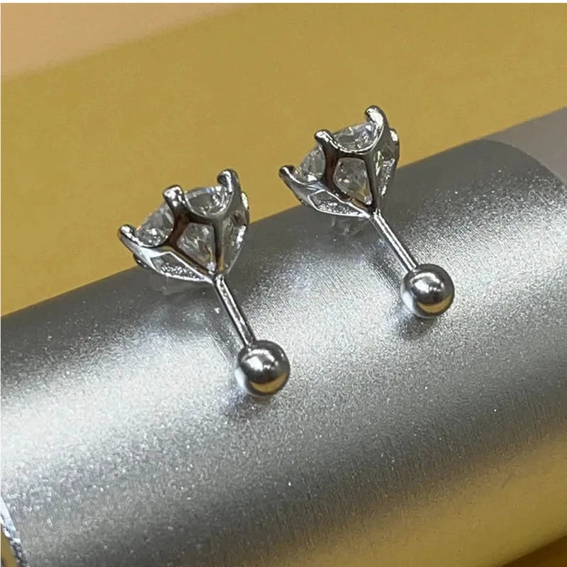 BIJOUX STORY 0,5-2 ct Moissanit Schraube Ohrstecker D Farbe 925 Sterling Silber Diamant Ohrringe Für Frauen Hochzeit Edlen Schmuck