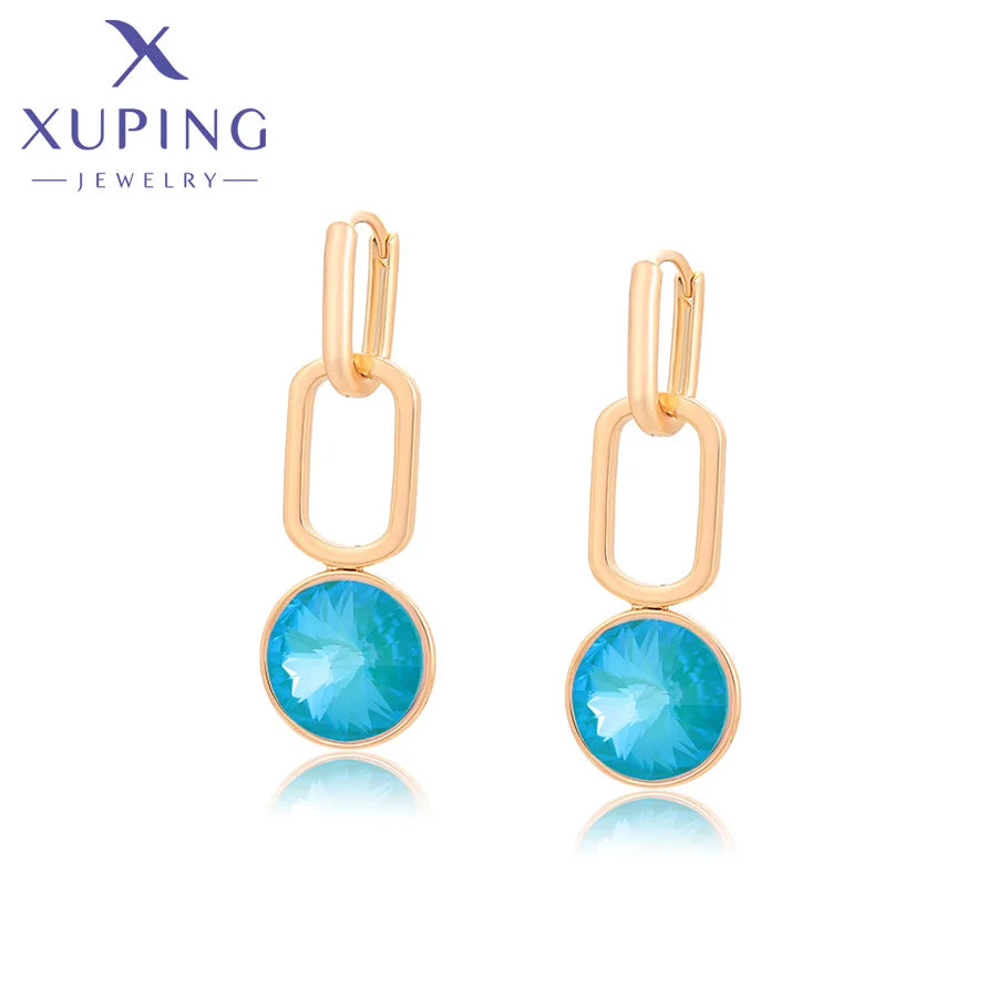 Xuping Jewelry Store Neuankömmling Kupferlegierung Charm vergoldet schöne Kristallohrringe für Frauen Mädchen Schmuck Geburtstagsfeier