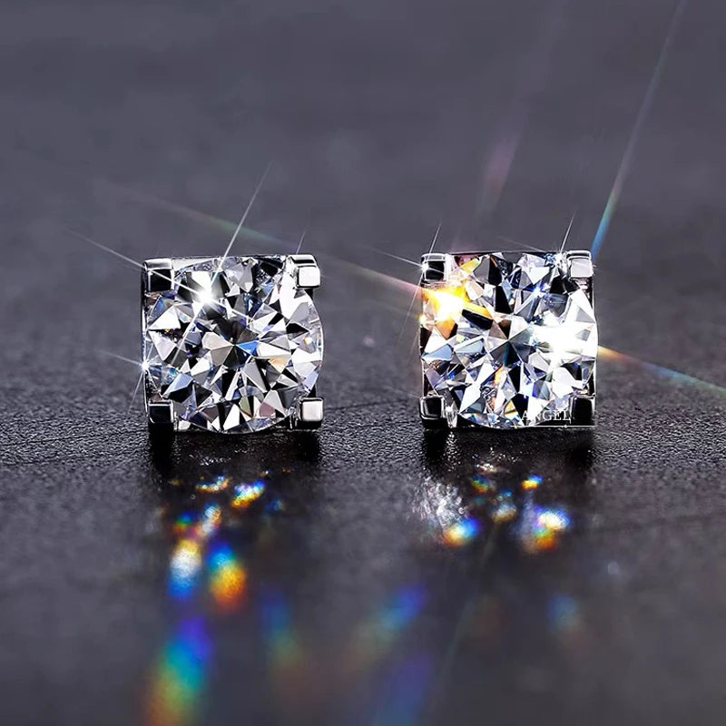 18K vergoldete Ohrringe S925 Sterling Silber D Farbe VVS1 Zirkon Ohrstecker für Frauen wie glänzend wie Diamant-Hochzeitsschmuck