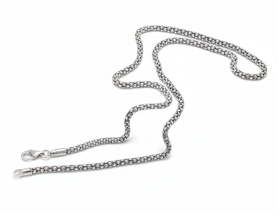 S925 Silber Popcorn-Halskette-unisex