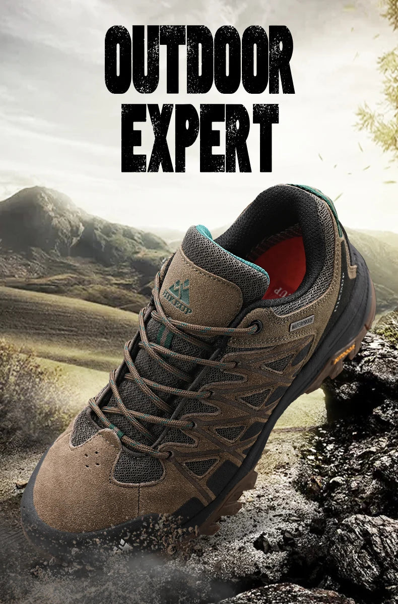 HIKEUP Modische Outdoor-Schuhe, Wandern, Herren, Sport, lässig, Bergtrekking-Stiefel, Camping-Sneaker für Herren, rutschfest, verschleißfest