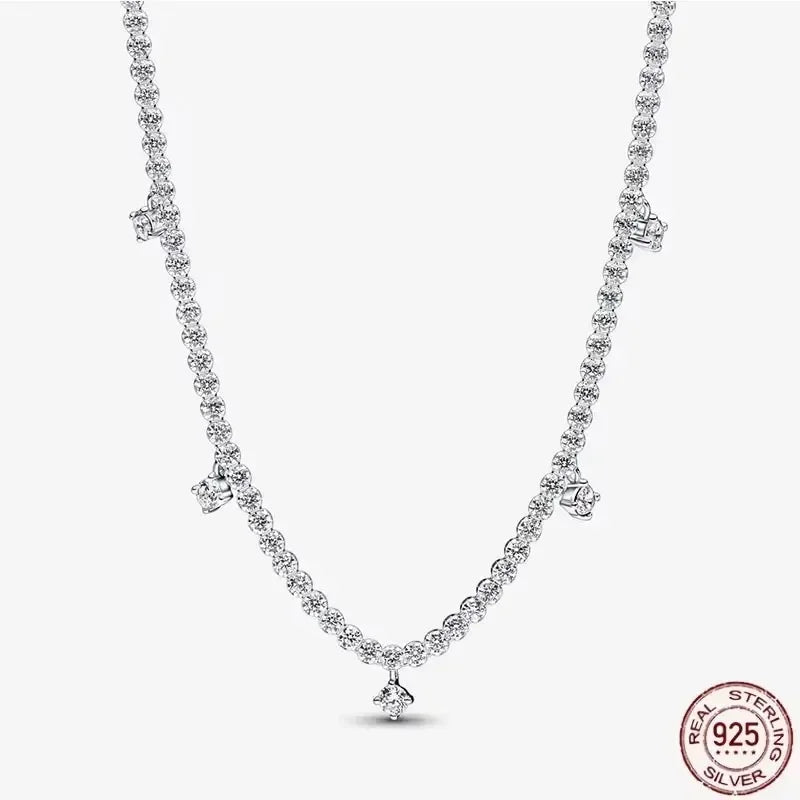 Heißer Verkauf 925er Sterlingsilber klassische quadratische herzförmige Schleife Halskette exquisite Luxus Damen Charm Schmuck Festival Geschenke