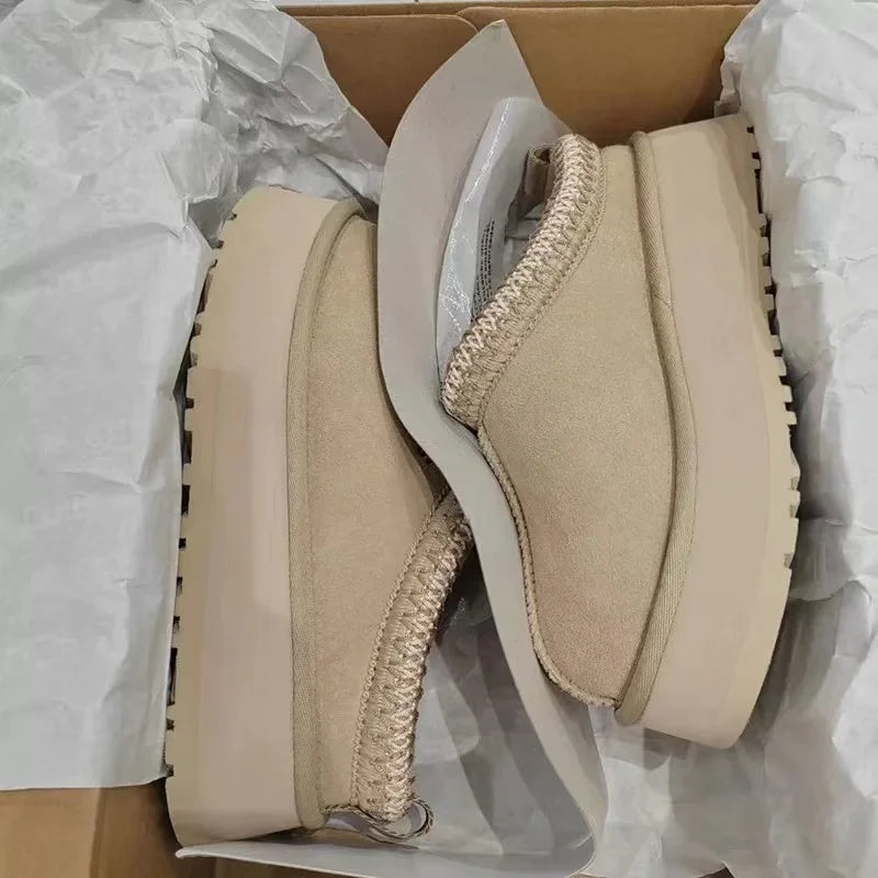 Damen Winter-Fell-Hausschuhe