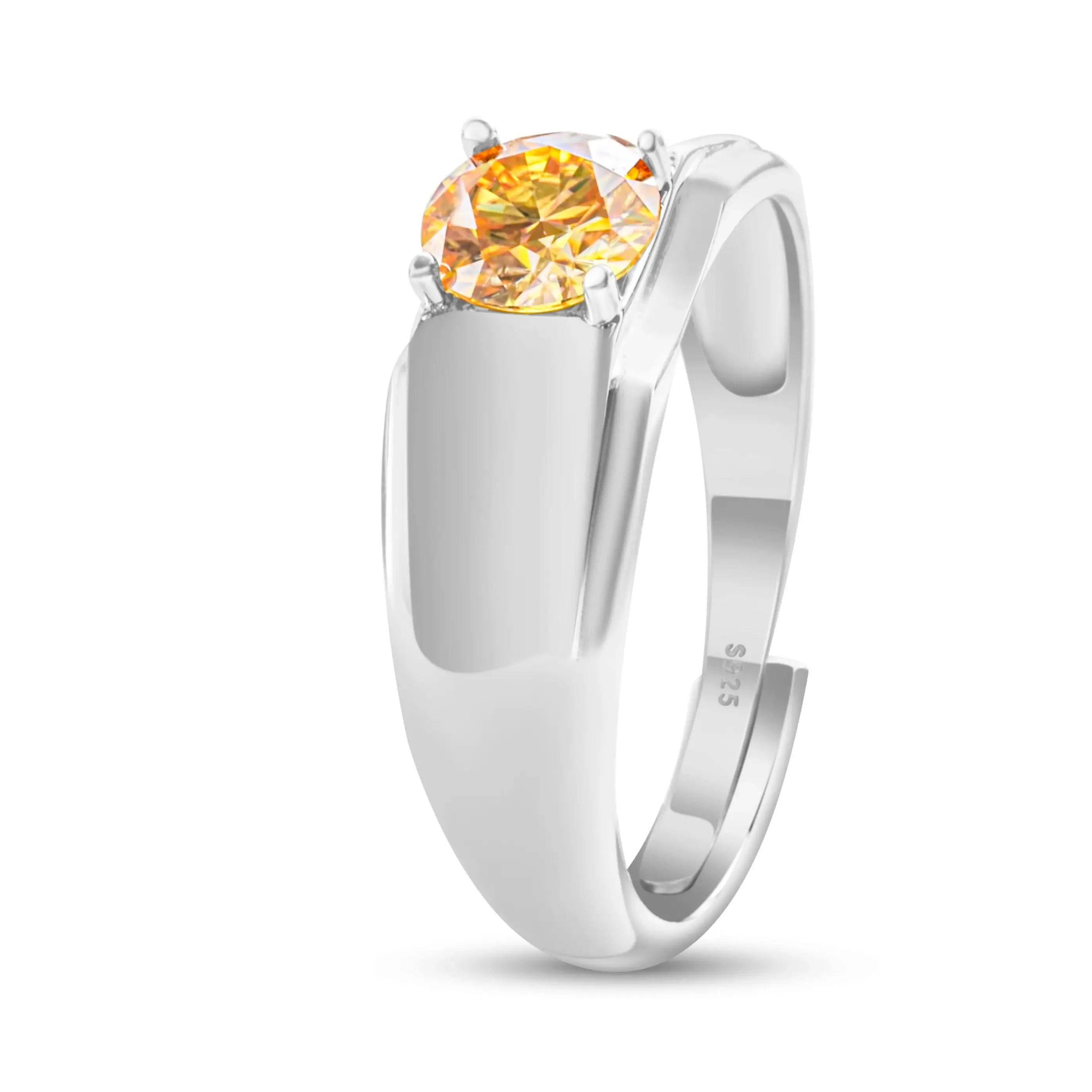 925er Silber-Ring mit 1 Karat Moissanit – Weißgold plattiert für Verlobung & Hochzeit