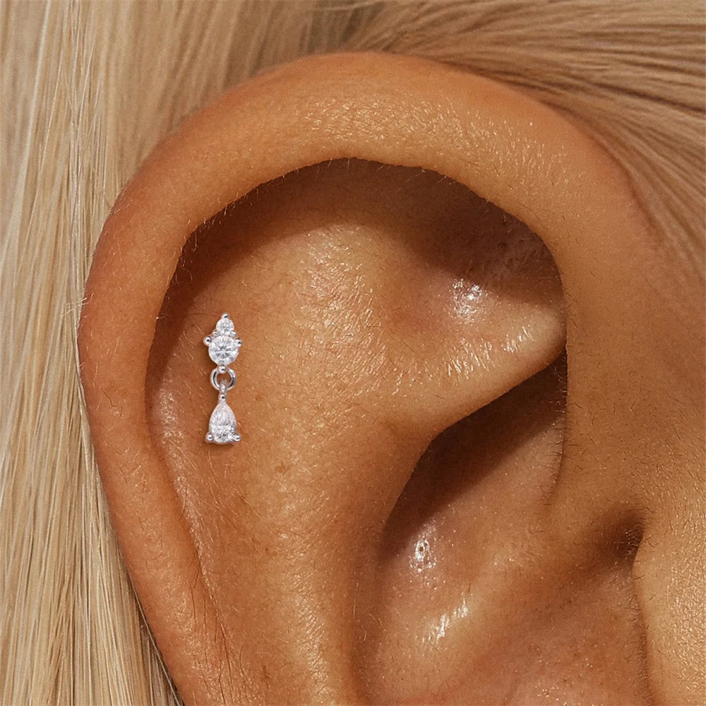 Aide Moissanit-Diamant-Ohrstecker für Damen, originales 925er-Sterlingsilber, Schraubverschluss, Damen-Moissanit-Ohrring mit flacher Rückseite, Juwel