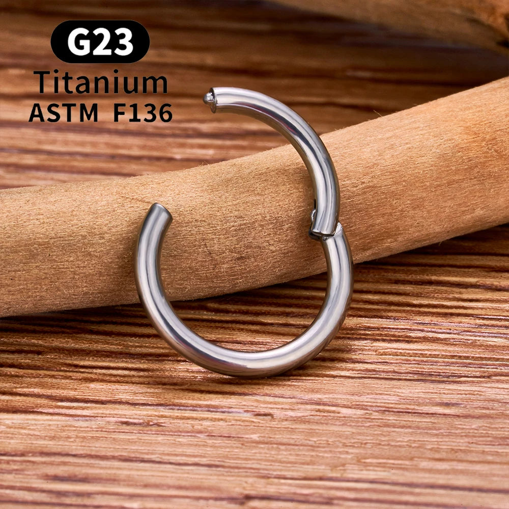 10/50PCS ASTM F136 Titan Nasenring Klapp Clicker Segment Septum Hoop Frauen Männer Ohr Knorpel Helix Ohrring Piercing schmuck