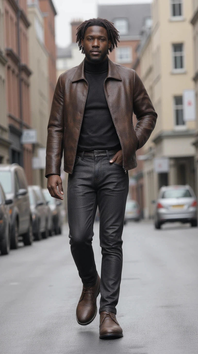 Retro Stil Herren Lederstiefel – Klassische Vintage Stiefeletten