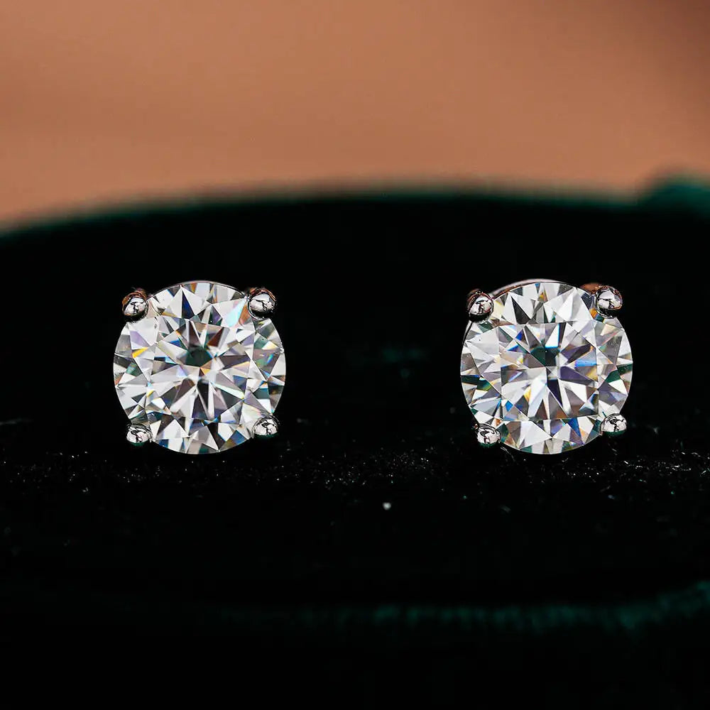 TY 2,0 ct Moissanit Ohrringe Für Frauen Lab Grown Dia Ohr Studs Sterling Sier Edlen Schmuck Geschenk S925 Sterling Silber Ohrringe
