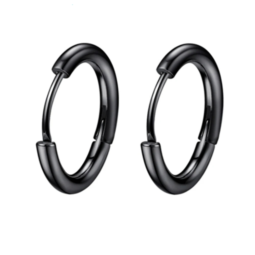 Hip-Hop Edelstahl Ohrstecker-Set – Schwarz – Unisex