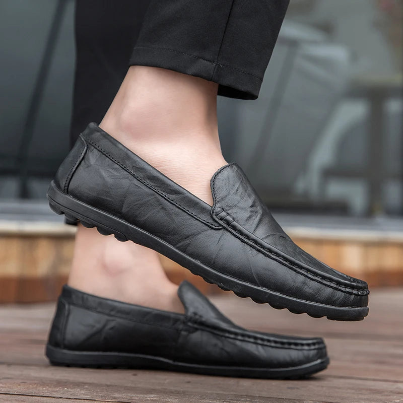 Echtes Leder Männer Schuhe Casual Luxus Marke Männer Müßiggänger Italienischen Mokassins Atmungsaktive Slip auf Männer Fahren Schuhe Chaussure Homme