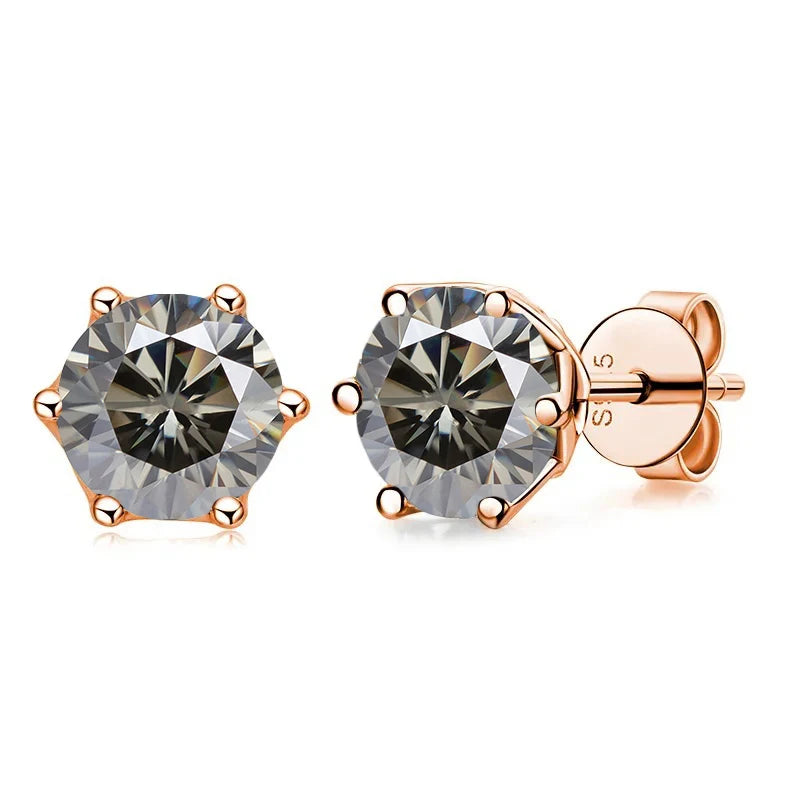 Joyce Kelly GRA-zertifizierte 0,5/1/2 CT Moissanit-Ohrringe für Damen, rosévergoldeter Sterlingsilber-925-Schmuck, heißer Verkauf, Ohrstecker