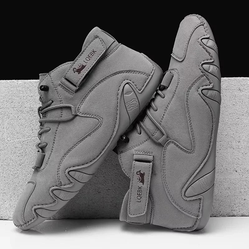 Herren Retro Leder Sneaker – Atmungsaktive Outdoor Sommer Freizeitschuhe