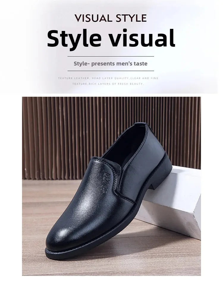 Atmungsaktive Casual-Lederschuhe für Männer, koreanische trendige Business-formelle Schuhe, runder Kopf, erhältlich für junge Männer