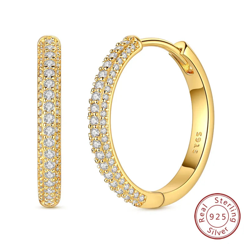 Neue Creolen aus 925er-Sterlingsilber, Gold, Gold, funkelnde Sonne, Mond, Stern, Ohrringe, Ohrstecker, Tropfen für Frauen, Mädchen, Party, edler Schmuck, Geschenk