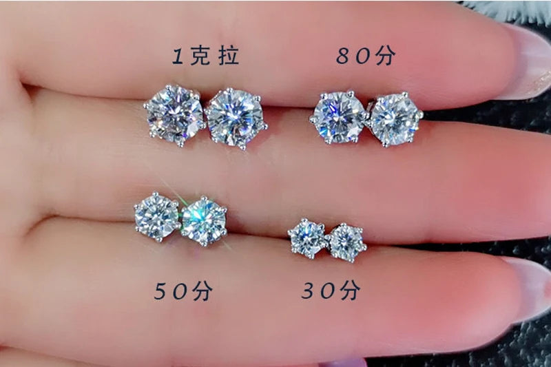 18K vergoldete Ohrringe S925 Sterling Silber D Farbe VVS1 Zirkon Ohrstecker für Frauen wie glänzend wie Diamant-Hochzeitsschmuck