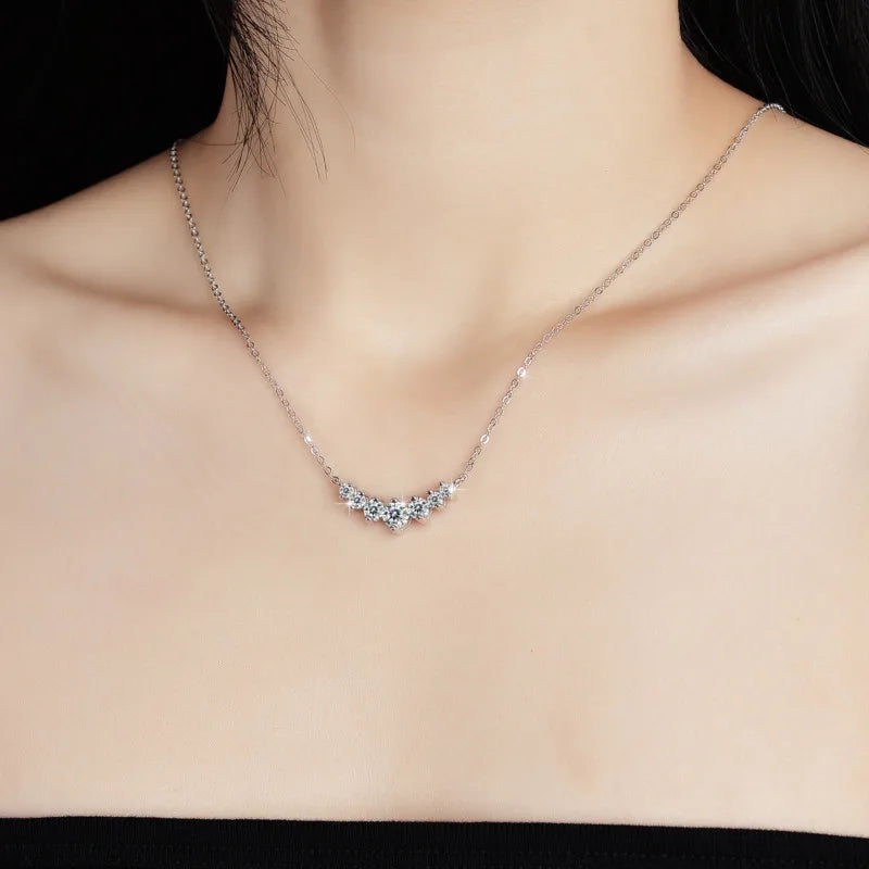 Joyce Kelly All D VVS1 Moissanit-Halskette für Damen, GRA-zertifiziert, 18 Karat Gelbgold vergoldet, 925er Sterlingsilber, Hochzeit, feiner Schmuck