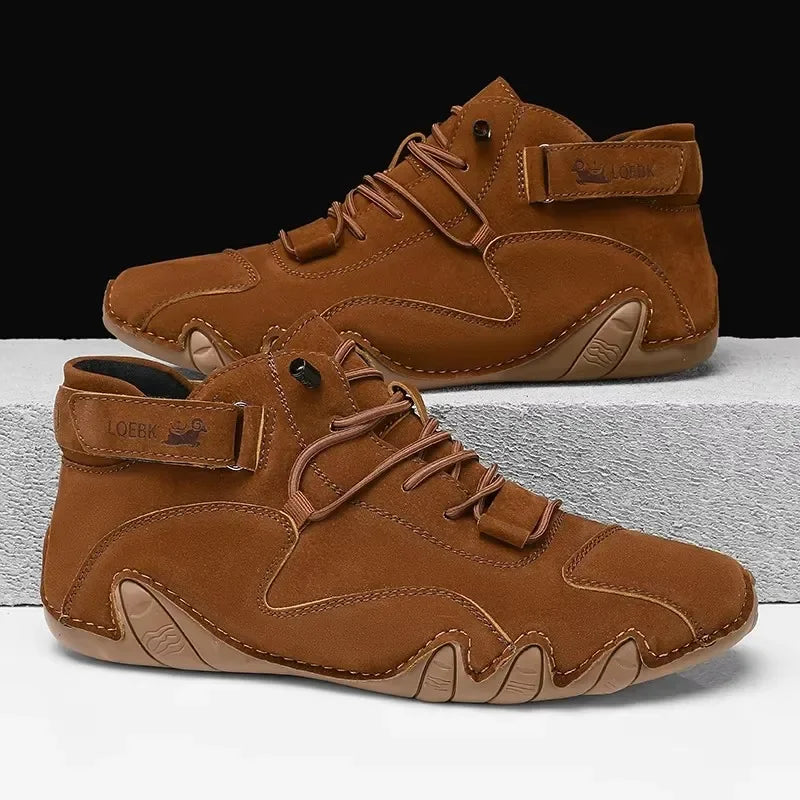 Herren Retro Leder Sneaker – Atmungsaktive Outdoor Sommer Freizeitschuhe