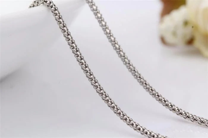 14 "-32" 35-90cm 1,3mm dünn Sterling Silber Mais Kette Halskette Frauen Halsreif Männer Schmuck Colar Collier Collares Mujer Kolye