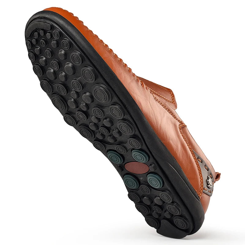 Handgefertigte Schuhe aus echtem Leder, Freizeitschuhe für Herren, flache Plateau-Wanderschuhe, Outdoor-Schuhe, Slipper, atmungsaktive Turnschuhe