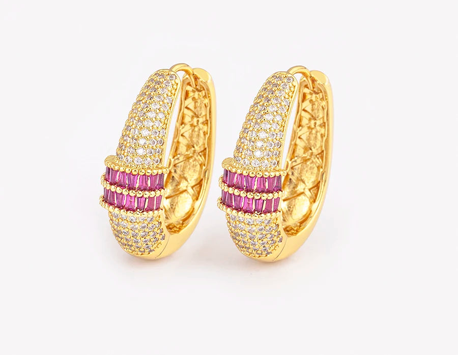 Farbige Zirkon-Statement-Ohrringe