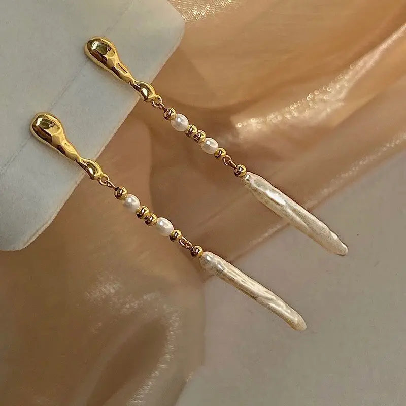 Neue Ankunft 100% Natürliche Süßwasser Perle 14K Gold Gefüllt Damen Quasten Stud Ohrringe Schmuck Für Frauen Anti Allergie