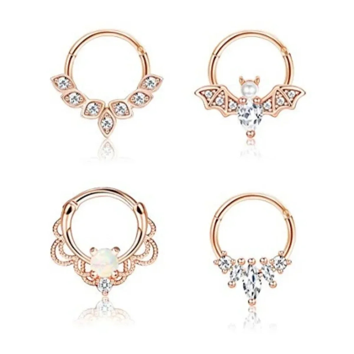 4 Stück 16G Edelstahl Septum Clicker