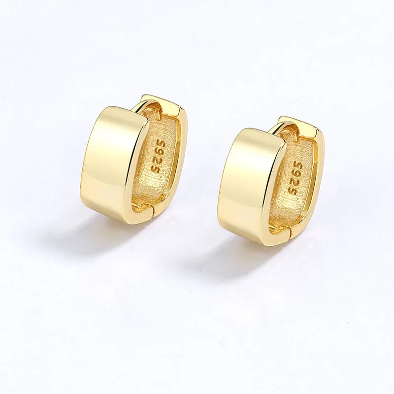 INZATT Echt 925 Sterling Silber 18K Geometrische Runde Hoop Ohrringe Für Mode Frauen Klassischen Feinen Schmuck Minimalistischen Zubehör