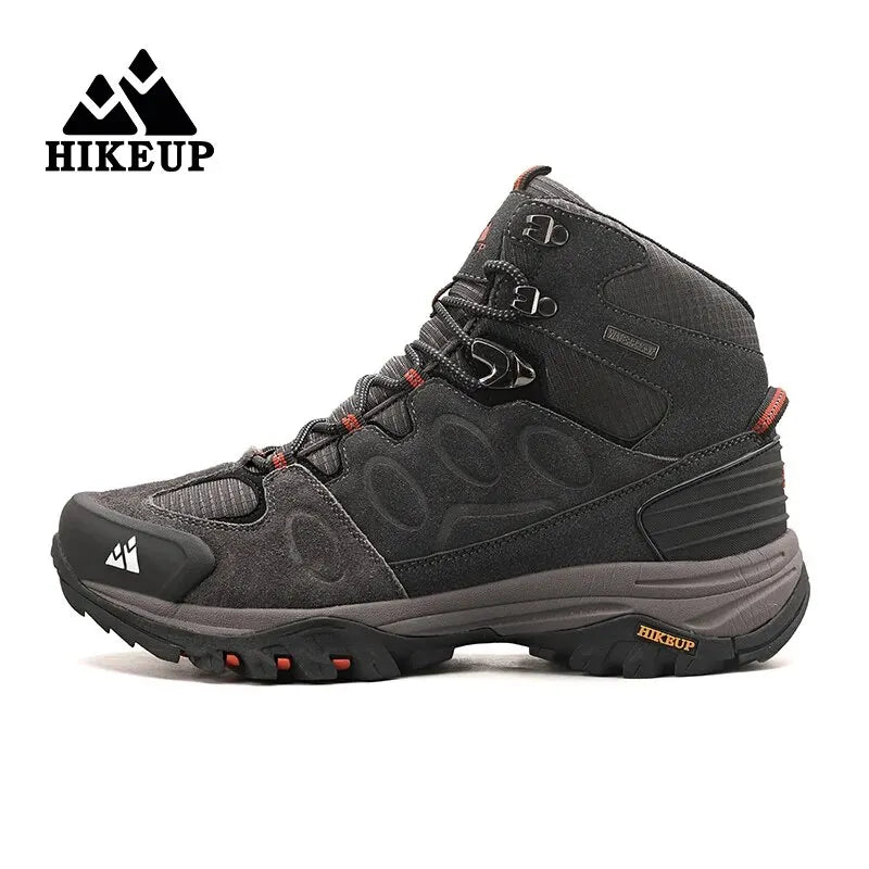 HIKEUP High-Top Männer Wanderschuhe Winter Outdoor Schuhe Schnüren Rutschfeste Sport Casual Trekking Stiefel Mann Wildleder warme Schuhe