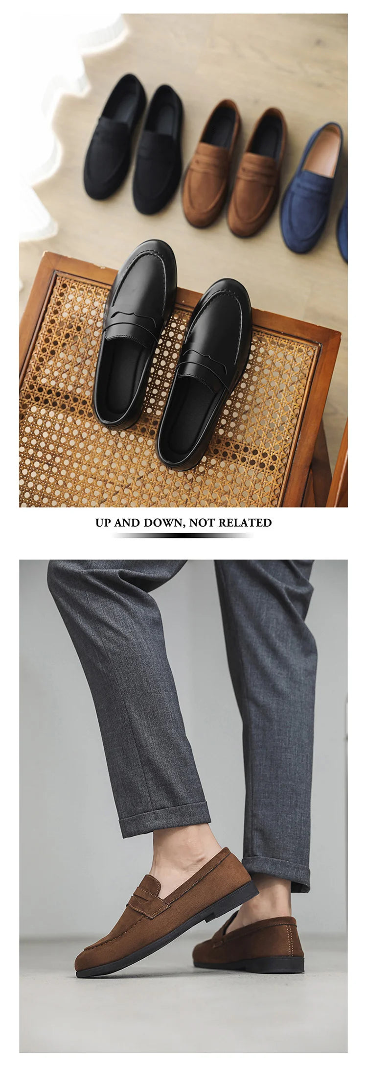 Herbst Wildleder Loafer Mann Große Größe 45 Komfort Slip-on Casual Schuhe Männer Wohnungen Retro Braun Mokassins Für Männer zapatos de hombre