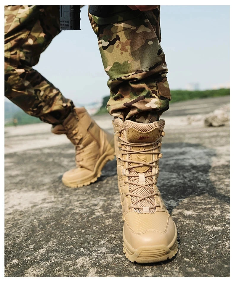 Hochwertige Leder-Combat-Stiefel für Männer