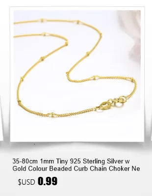 40–80 cm, 0,8 mm dünn, echtes 925er-Sterlingsilber mit goldfarbener Box-Kettenhalskette für Damen, Mädchen, Herrenschmuck, Kolye Collares