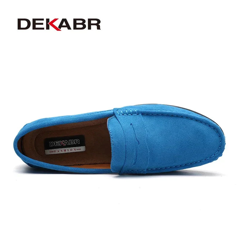 DEKABR Marke Mode Sommer Stil Weiche Slipper Aus Echtem Leder Hohe Qualität Flache Beiläufige Schuhe Atmungsaktive Männer Wohnungen Fahren Schuhe