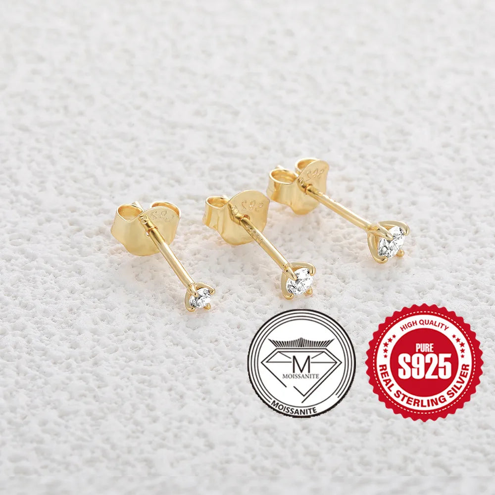 CANNER 0,5-1,2 Karat D Farbe Moissanit Ohrstecker Ohrringe für Frauen 925 Sterling Silber Funkelnder Piercing Ohrring Edlen Schmuck